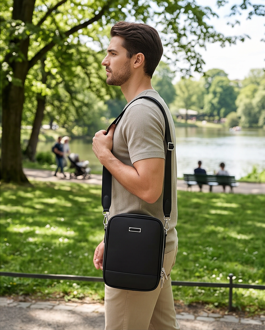 Q-VOLTO Premium Nylon Sling Shoulder Bag – Waterproof Crossbody Bag for Travel & Everyday Carry