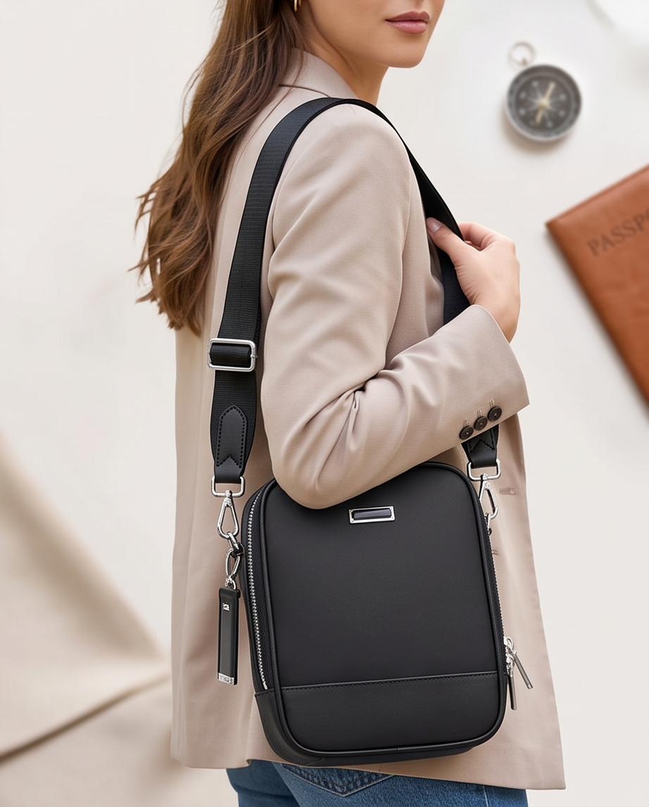 Q-VOLTO Premium Nylon Sling Shoulder Bag – Waterproof Crossbody Bag for Travel & Everyday Carry
