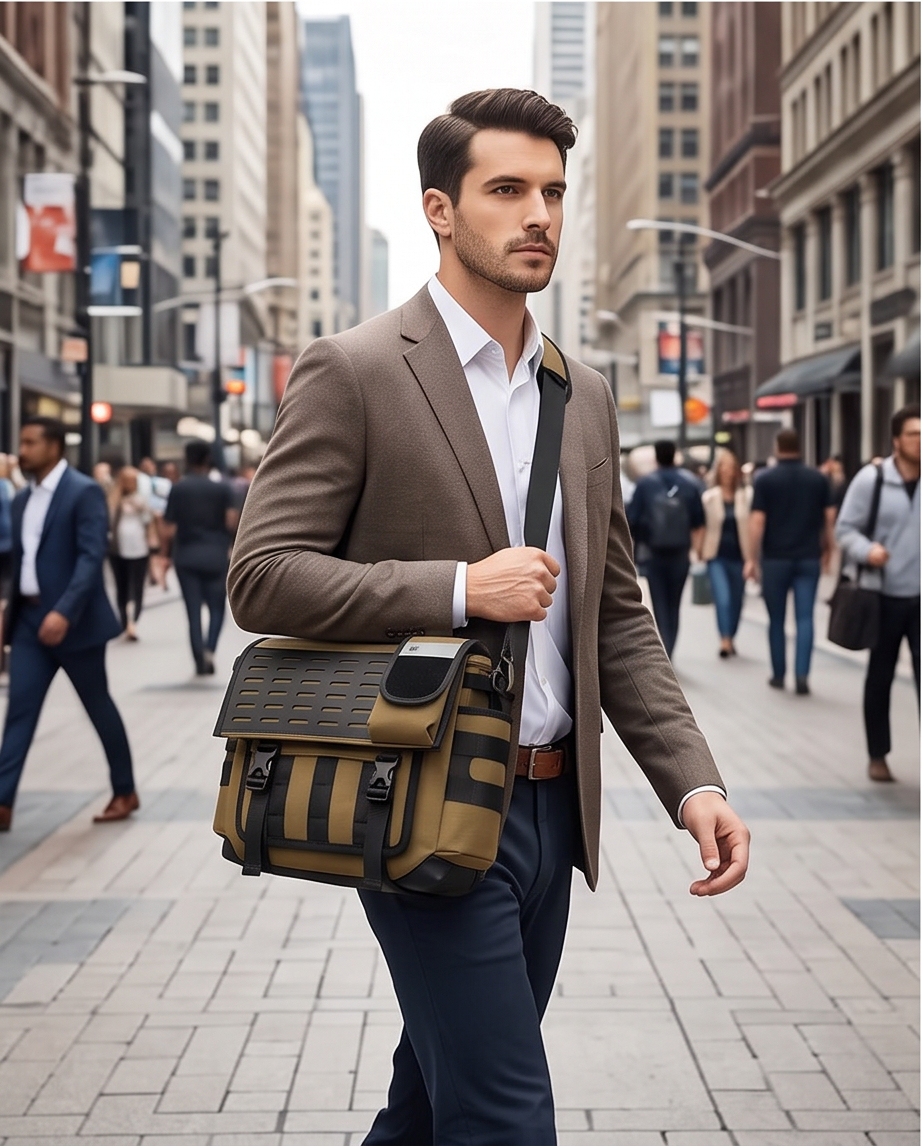 Q-URBAN Waterproof Messenger Bag – 1680D Polyester, Anti-Scratch, Unisex Crossbody