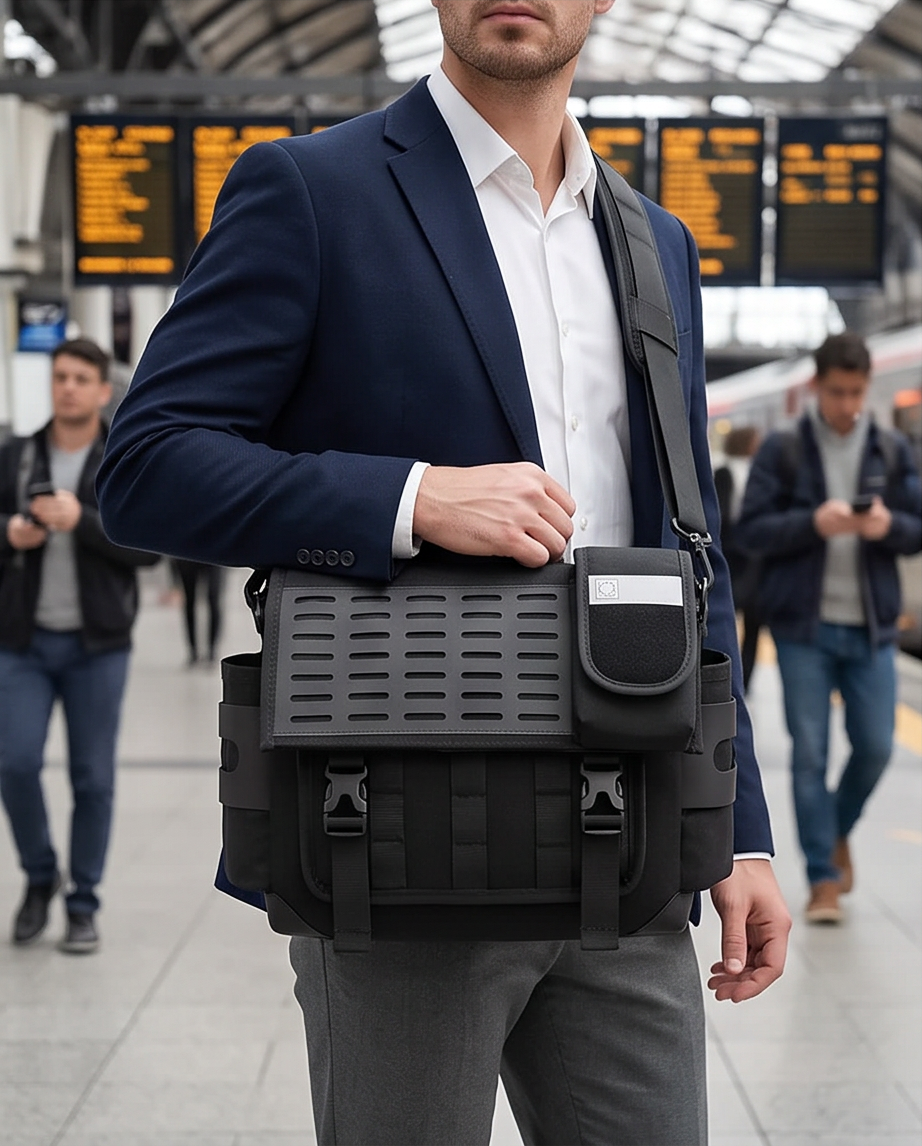 Q-URBAN Waterproof Messenger Bag – 1680D Polyester, Anti-Scratch, Unisex Crossbody