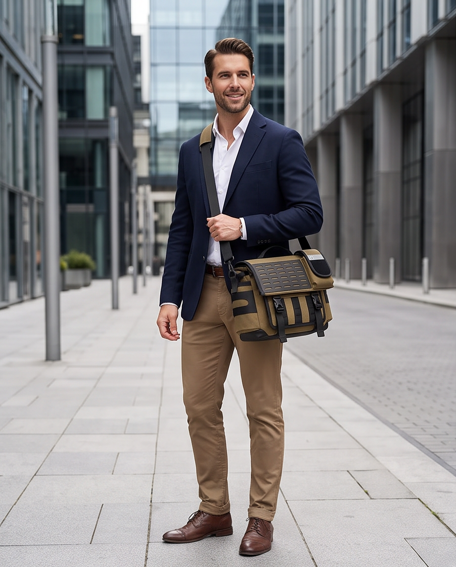 Q-URBAN Waterproof Messenger Bag – 1680D Polyester, Anti-Scratch, Unisex Crossbody