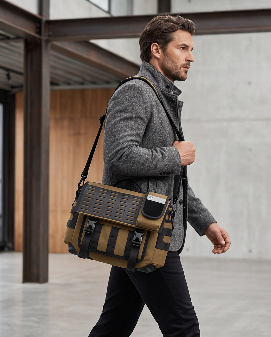 Q-URBAN Waterproof Messenger Bag – 1680D Polyester, Anti-Scratch, Unisex Crossbody