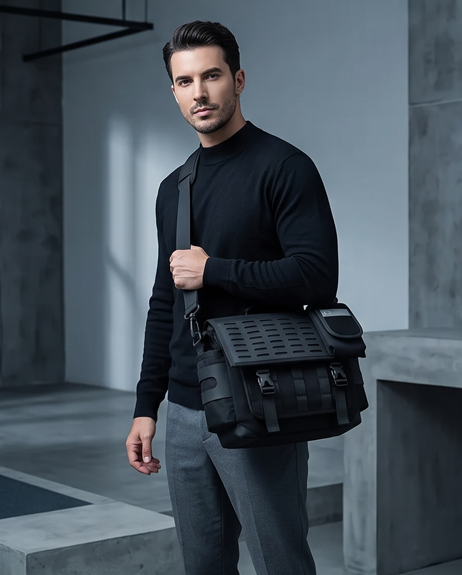 Q-URBAN Waterproof Messenger Bag – 1680D Polyester, Anti-Scratch, Unisex Crossbody