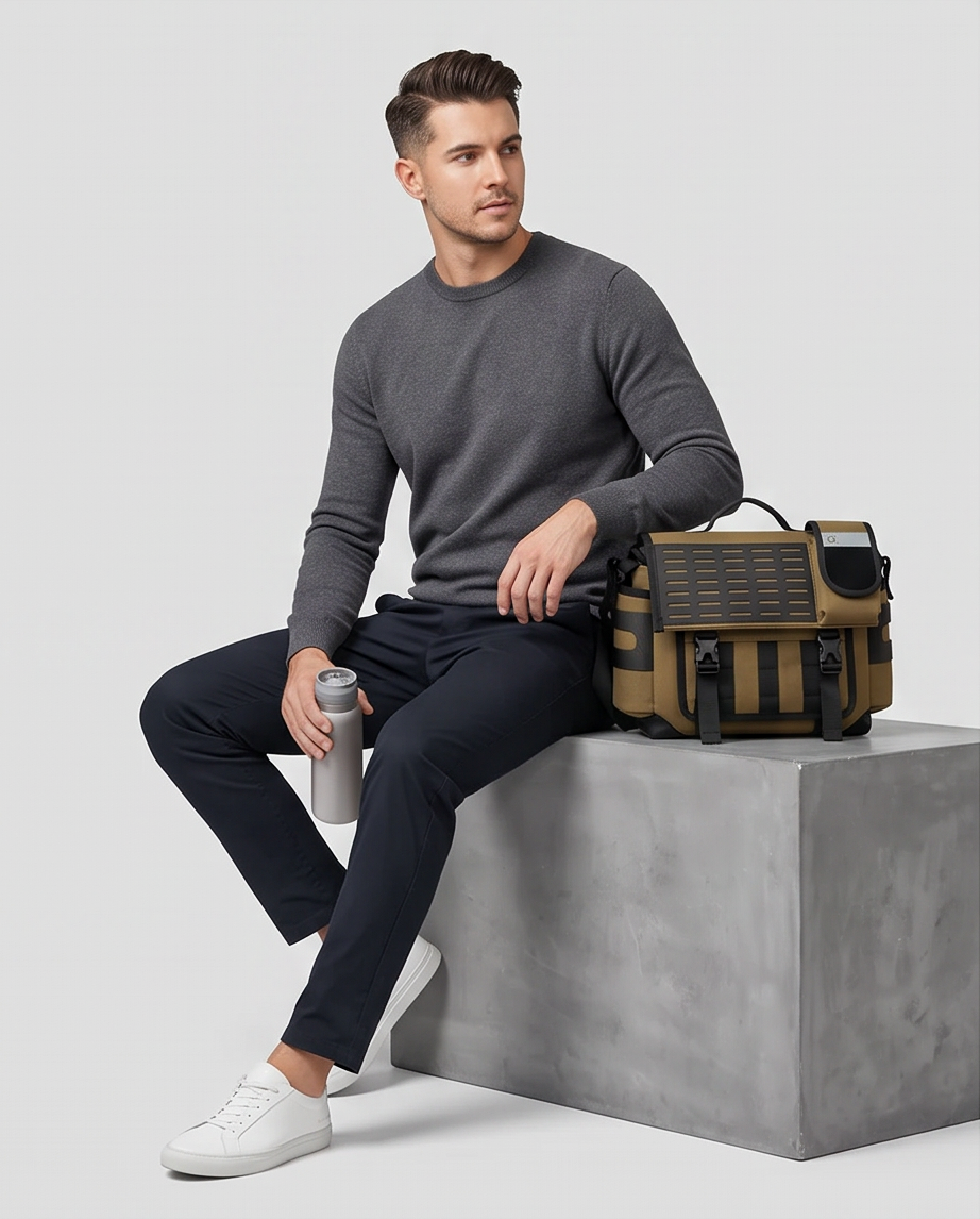 Q-URBAN Waterproof Messenger Bag – 1680D Polyester, Anti-Scratch, Unisex Crossbody