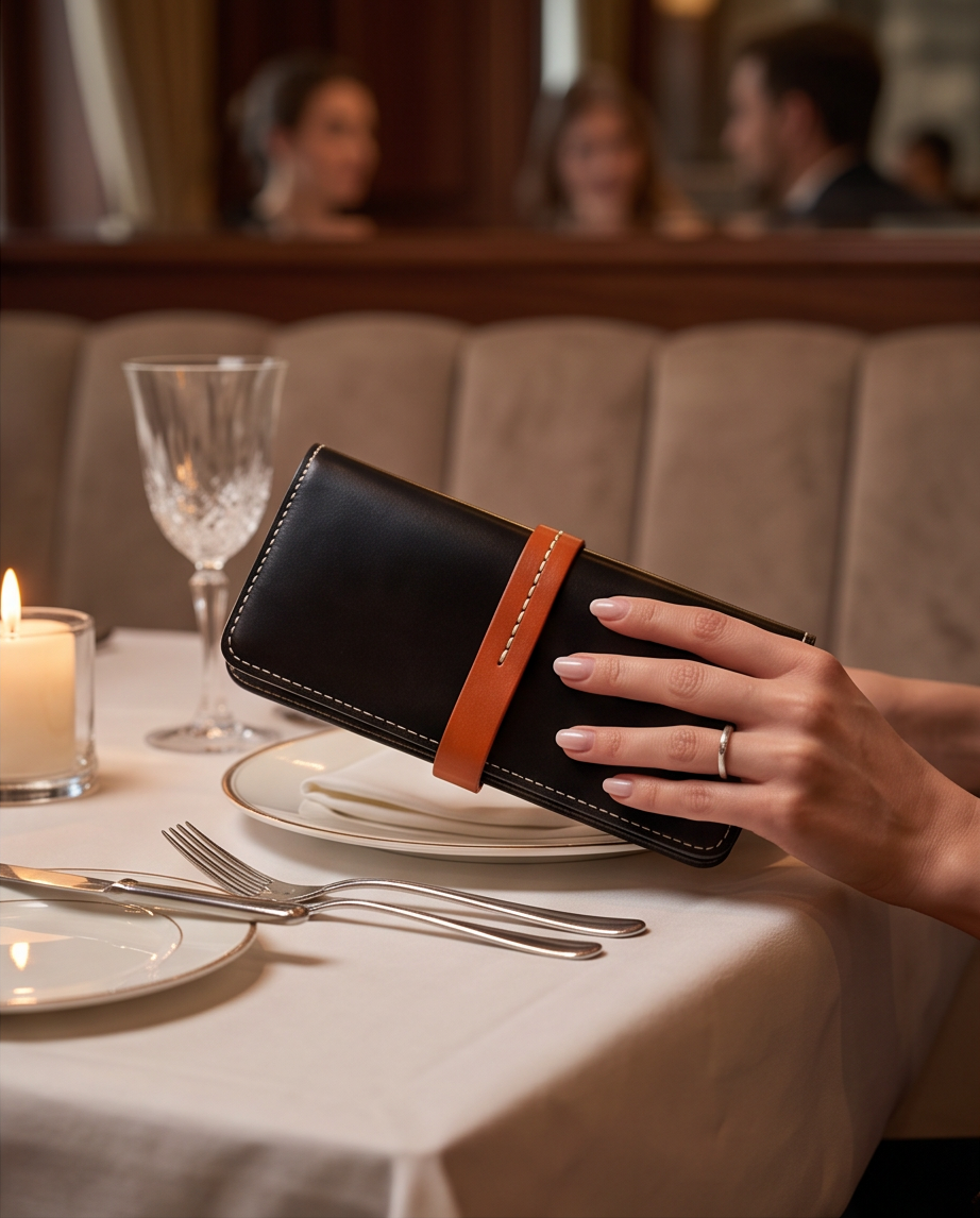 Q-ADINA Women's Large Genuine Leather Long Wallet
