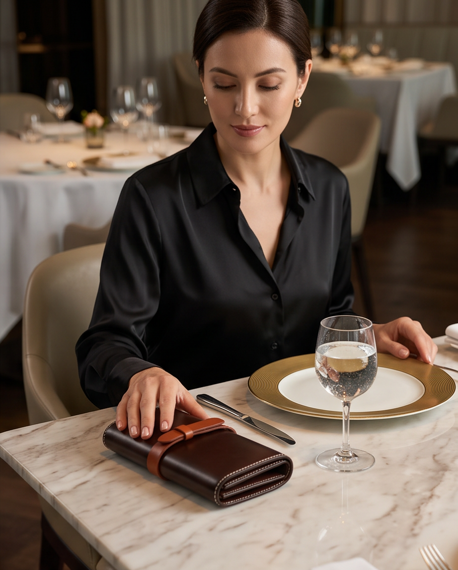 Q-ADINA Women's Large Genuine Leather Long Wallet