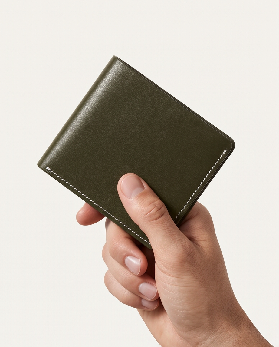 Q-FORTAN Men's Slim Italian Leather RFID Bifold Wallet