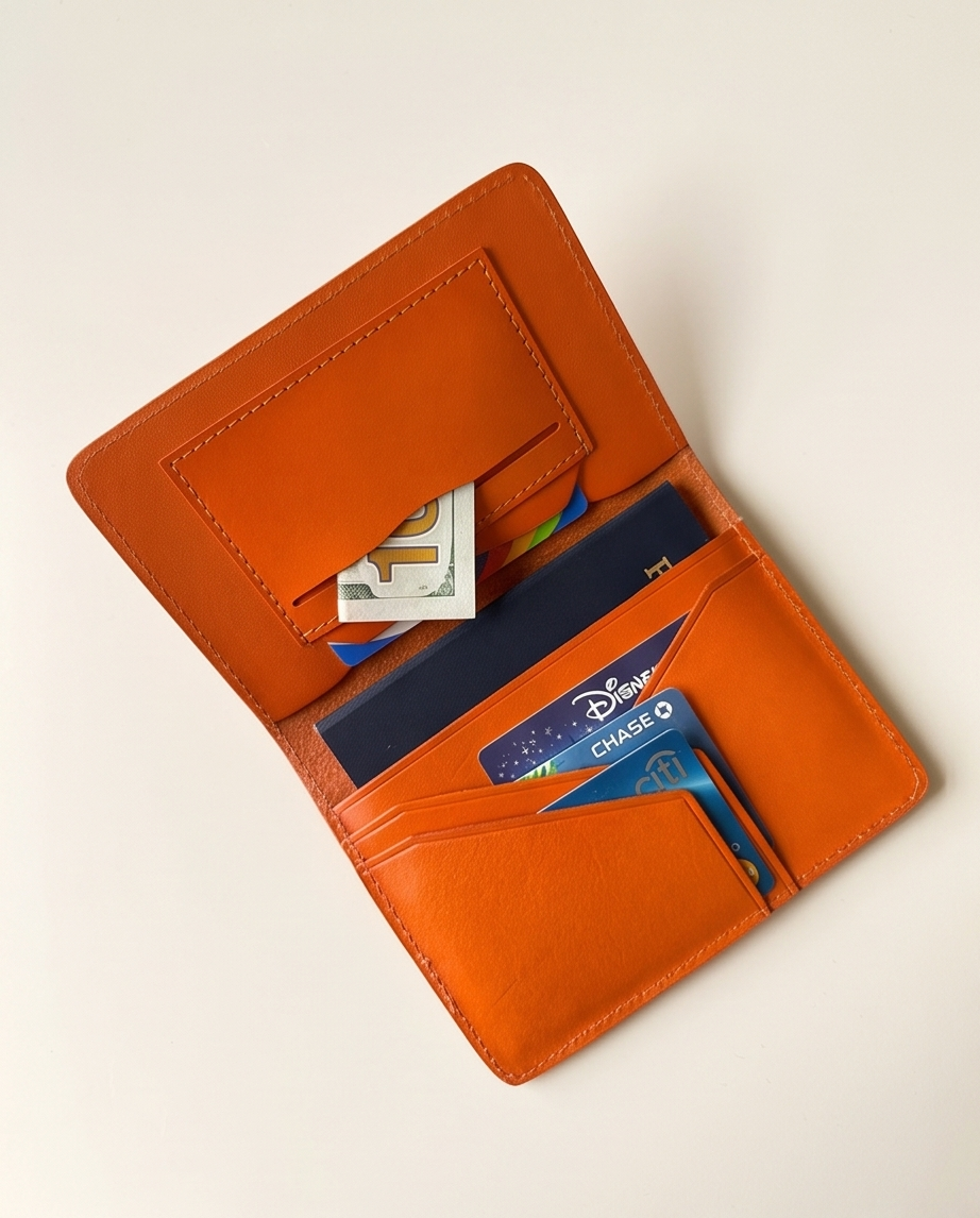 Q-JETSET Luxury Handmade Top-Grain Leather Passport Holder