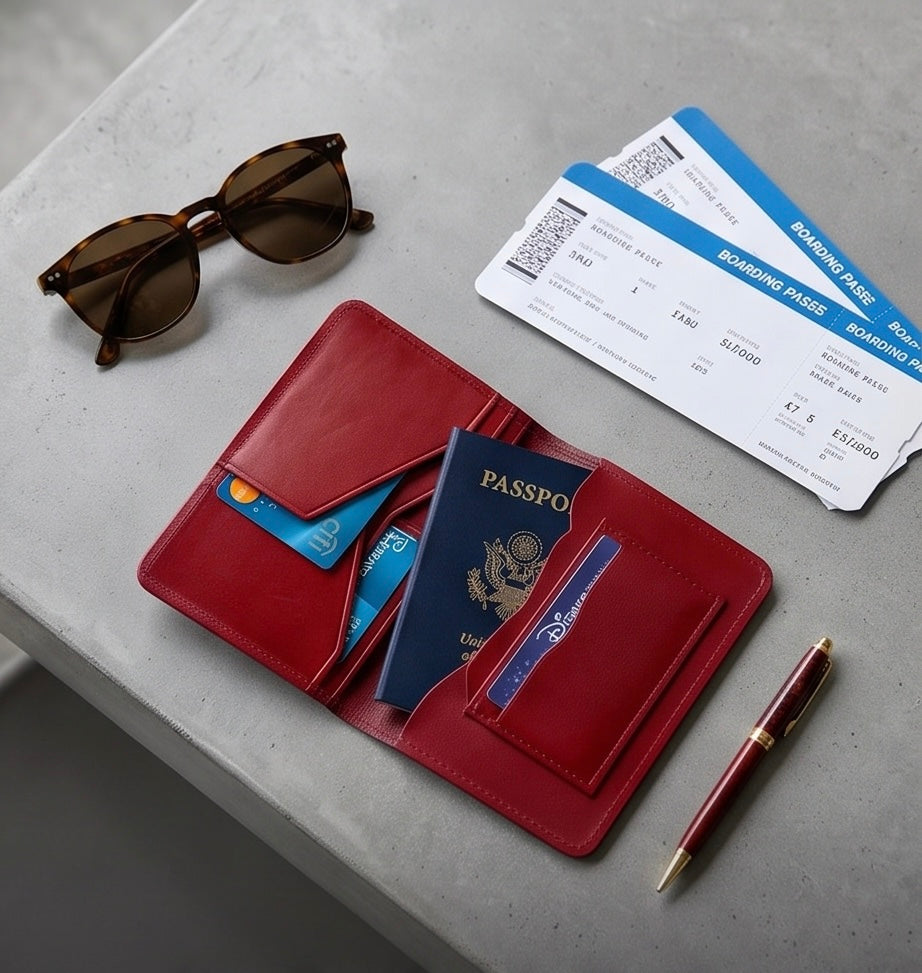 Q-JETSET Handmade Top-Grain Leather Passport Holder