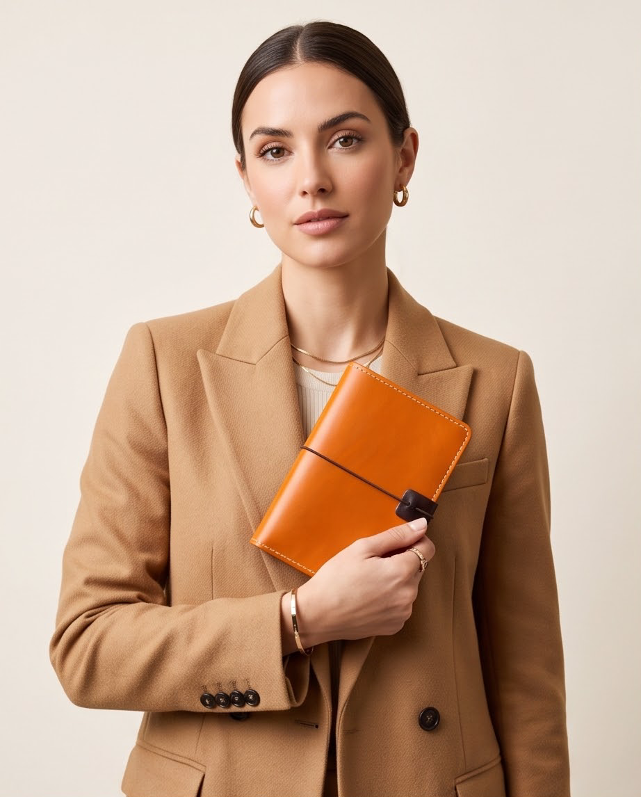 Q-JETSET Luxury Handmade Top-Grain Leather Passport Holder