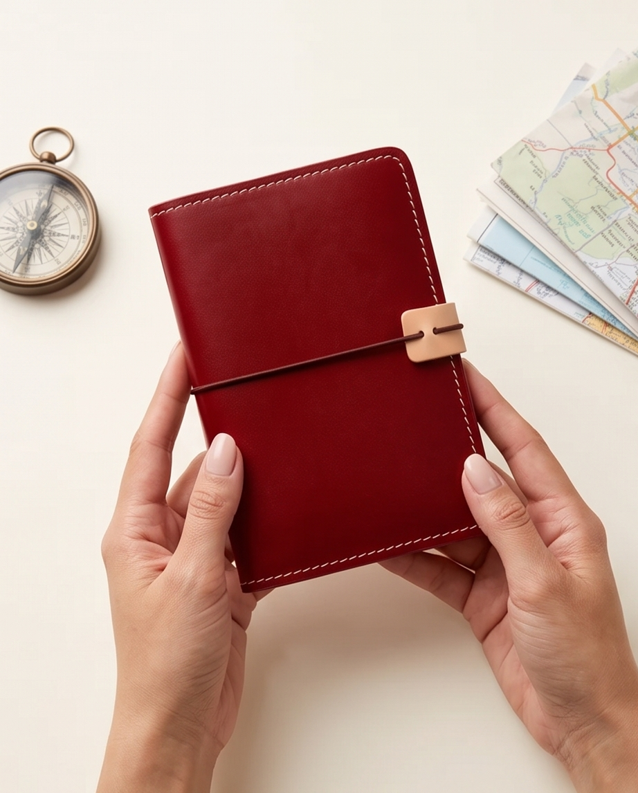 Q-JETSET Luxury Handmade Top-Grain Leather Passport Holder