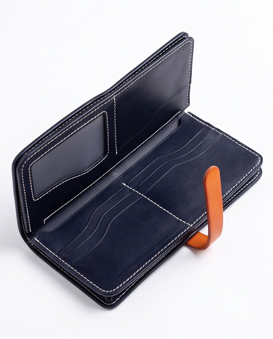 Q-ADINA Women's Large Genuine Leather Long Wallet