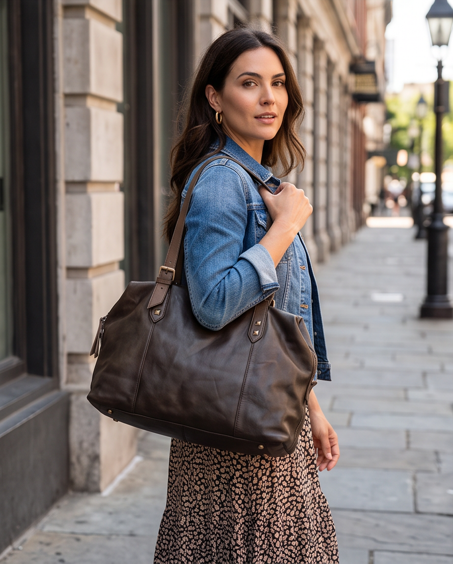 Q-Vittoria Washed Calfskin Leather Bag – Handmade in Italy