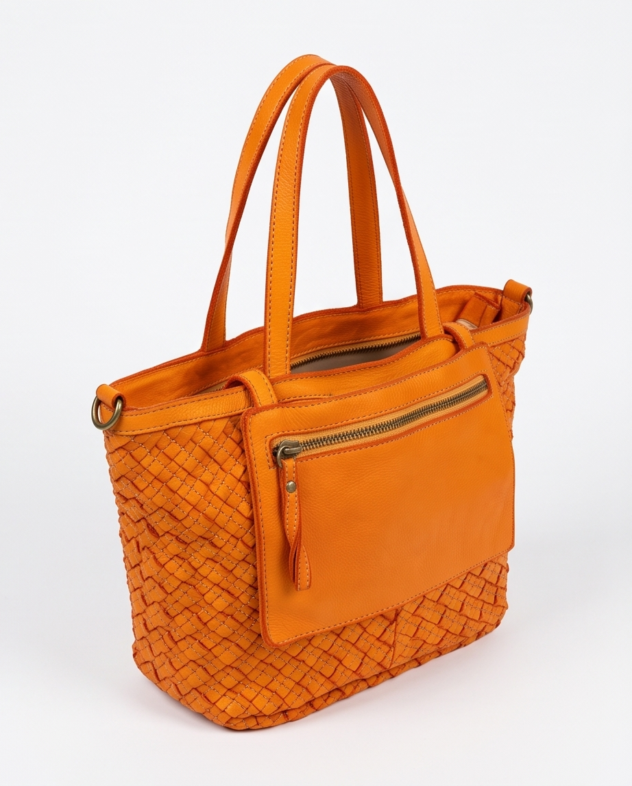 Q-Adelma Braided Calfskin Handbag — Handcrafted Elegance, Built to Endure