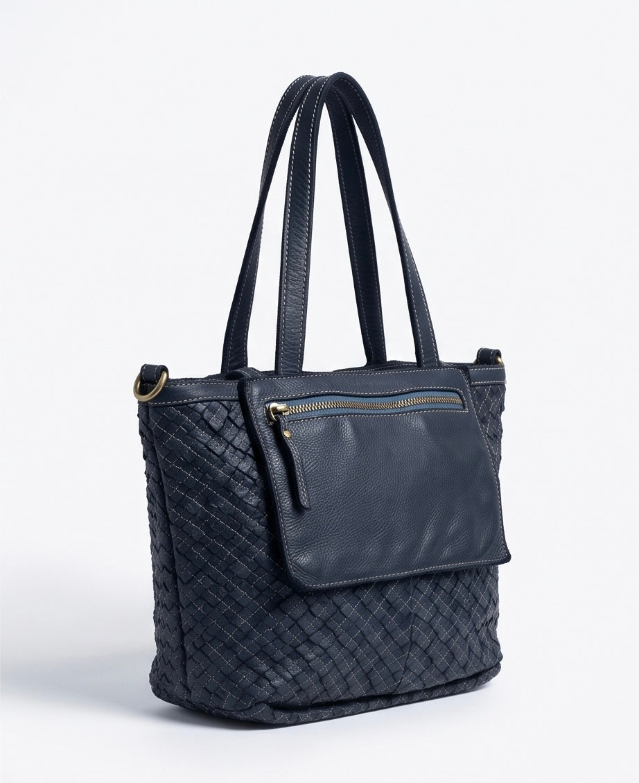 Q-Adelma Braided Calfskin Handbag — Handcrafted Elegance, Built to Endure