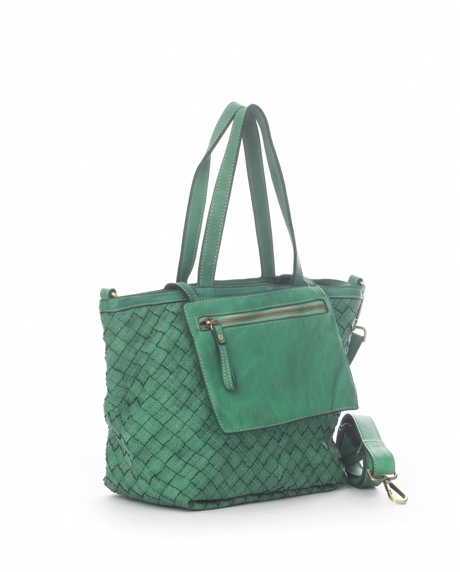 Q-Adelma Braided Calfskin Handbag — Handcrafted Elegance, Built to Endure