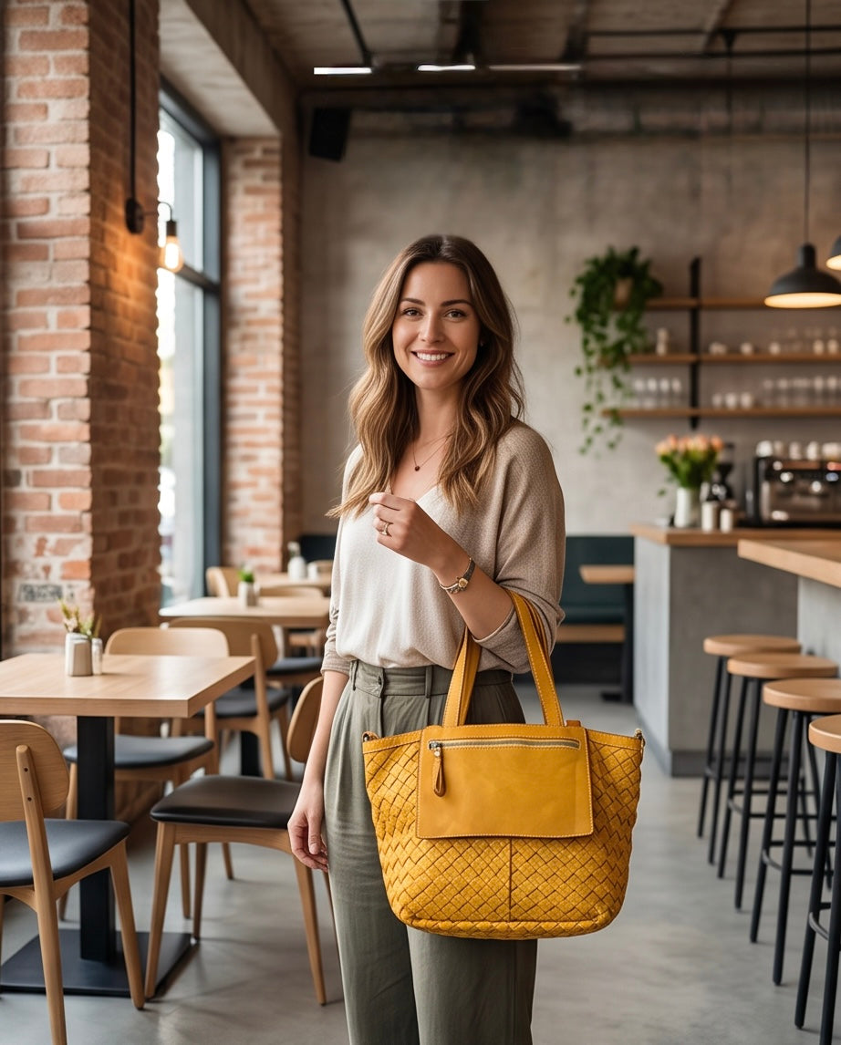 Q-Adelma Braided Calfskin Handbag — Handcrafted Elegance, Built to Endure