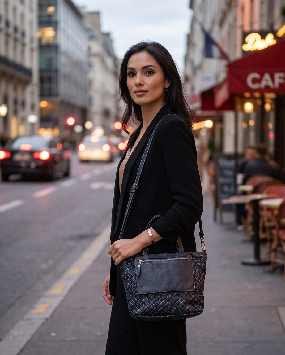 Q-Adelma Braided Calfskin Handbag — Handcrafted Elegance, Built to Endure