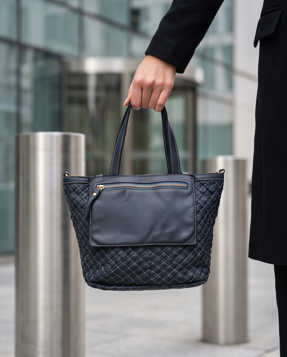 Q-Adelma Braided Calfskin Handbag — Handcrafted Elegance, Built to Endure
