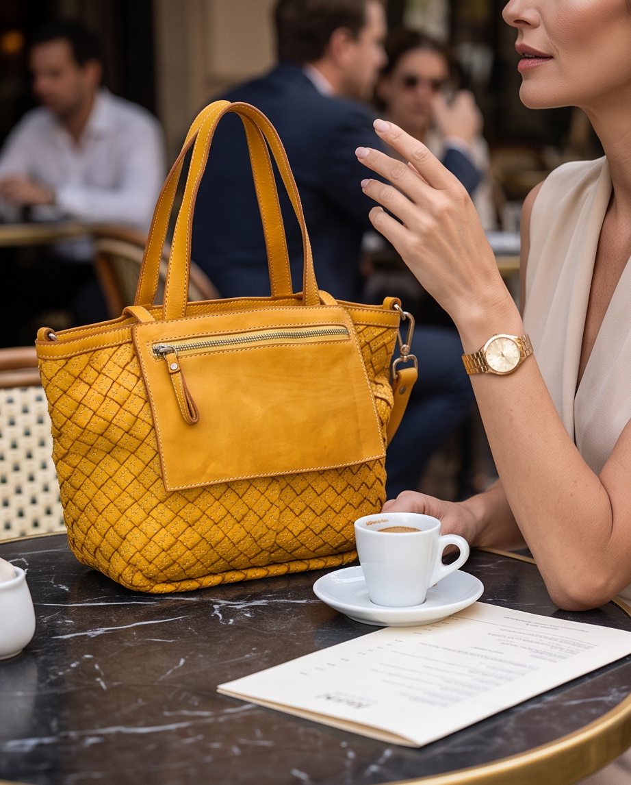 Q-Adelma Braided Calfskin Handbag — Handcrafted Elegance, Built to Endure