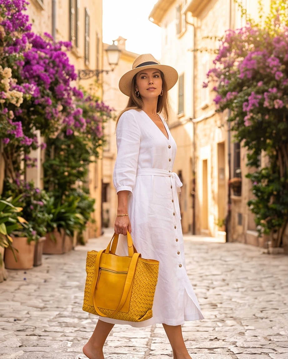 Q-Adelme Braided Calfskin Tote Bag — Handcrafted Elegance, Effortless Capacity