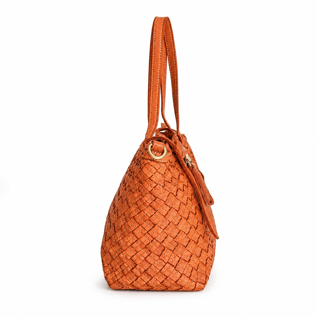 Q-Adelma Braided Calfskin Handbag — Handcrafted Elegance, Built to Endure