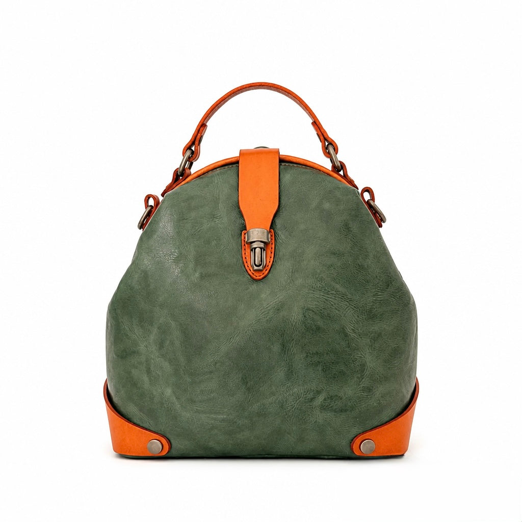 Q-MYSTERIOUS Retro Women's Genuine Leather Backpack | Convertible Shoulder Bag