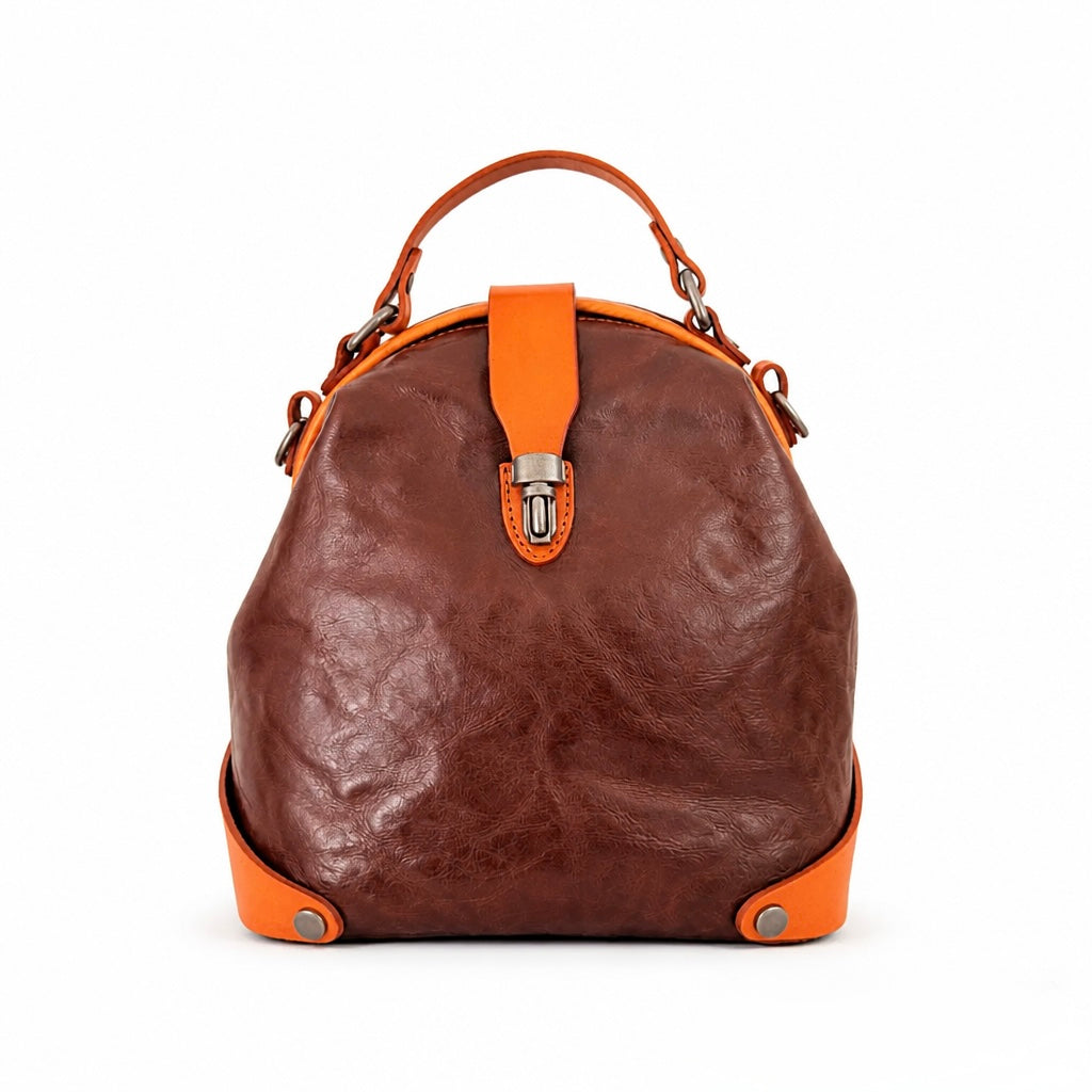 Q-MYSTERIOUS Retro Women's Genuine Leather Backpack | Convertible Shoulder Bag