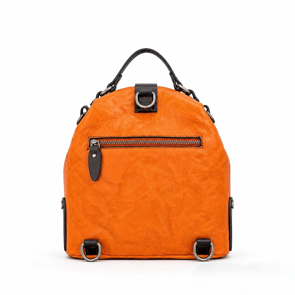 Q-MYSTERIOUS Retro Women's Genuine Leather Backpack | Convertible Shoulder Bag