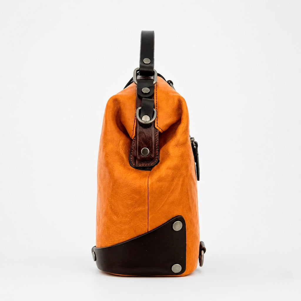 Q-MYSTERIOUS Retro Women's Genuine Leather Backpack | Convertible Shoulder Bag