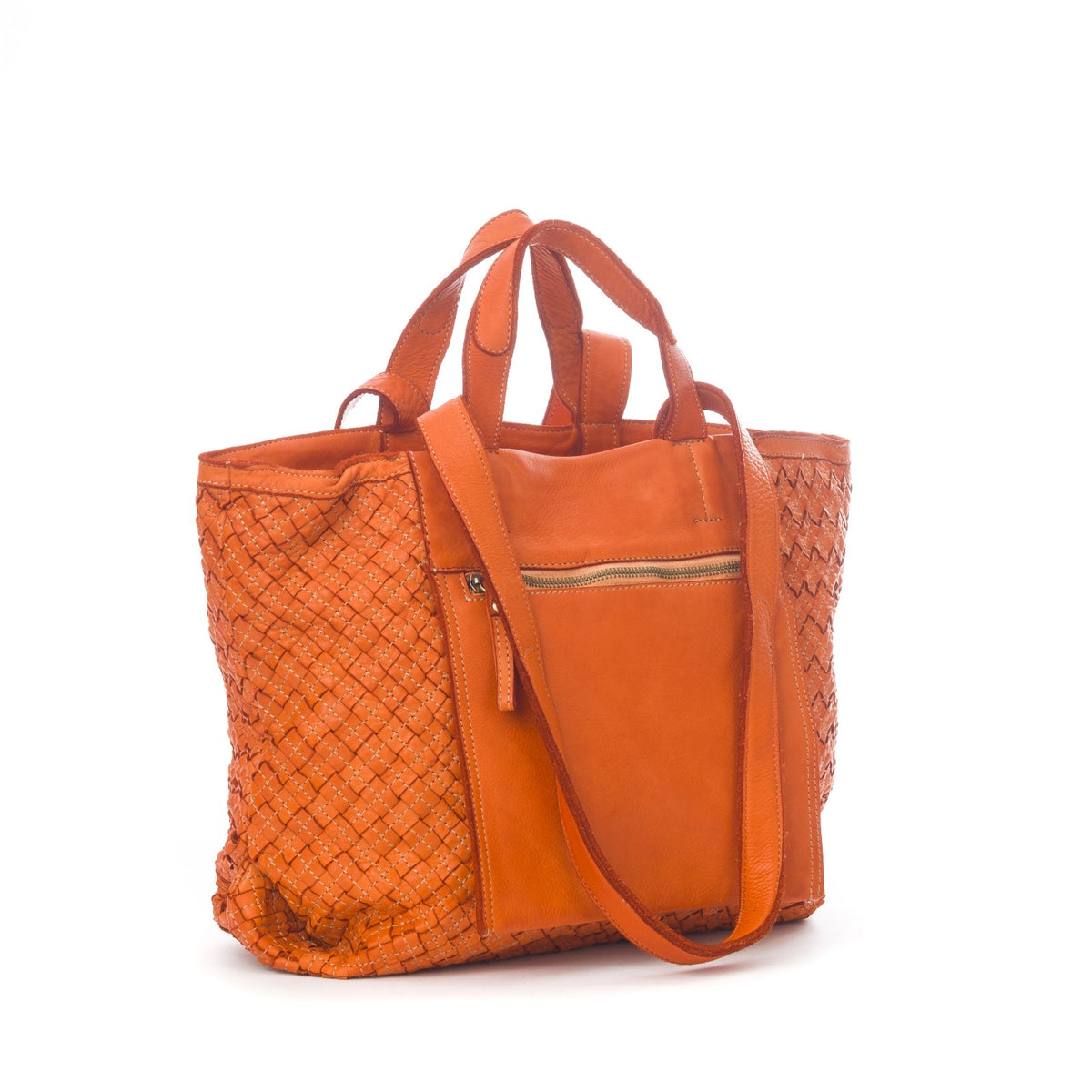 Q-Adelme Braided Calfskin Tote Bag — Handcrafted Elegance, Effortless Capacity