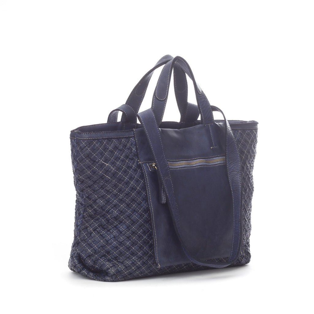 Q-Adelme Braided Calfskin Tote Bag — Handcrafted Elegance, Effortless Capacity