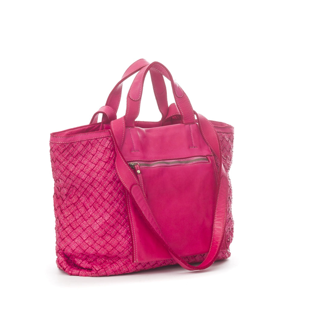 Q-Adelme Braided Calfskin Tote Bag — Handcrafted Elegance, Effortless Capacity