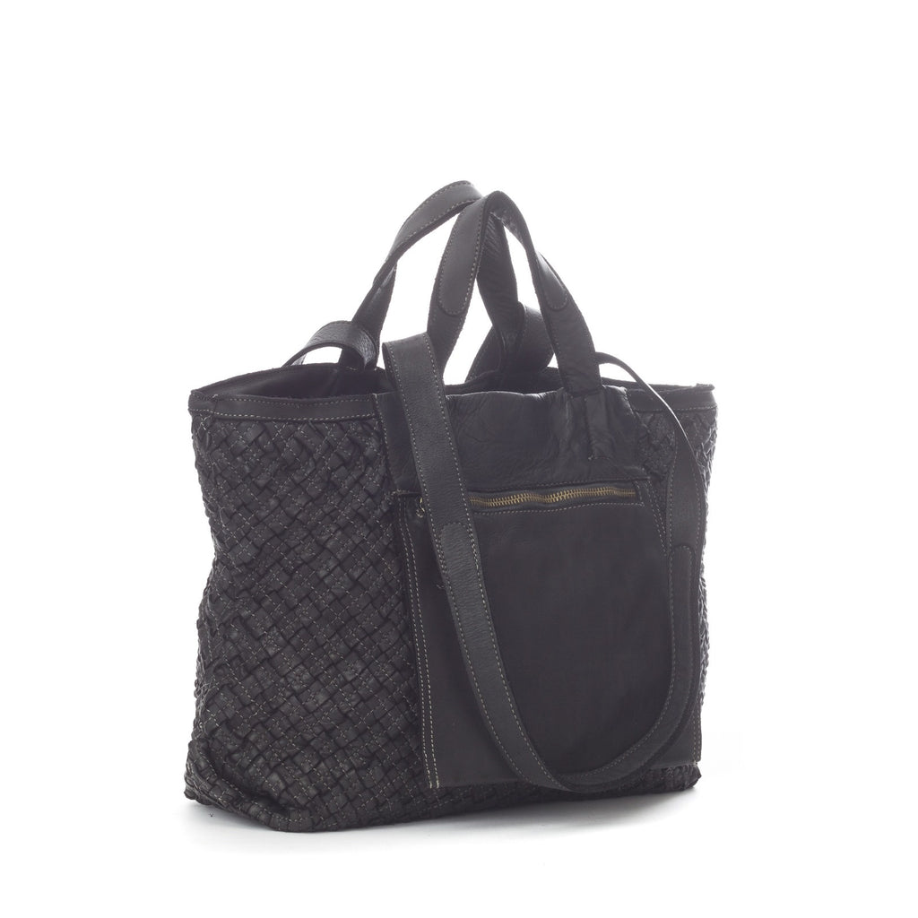 Q-Adelme Braided Calfskin Tote Bag — Handcrafted Elegance, Effortless Capacity