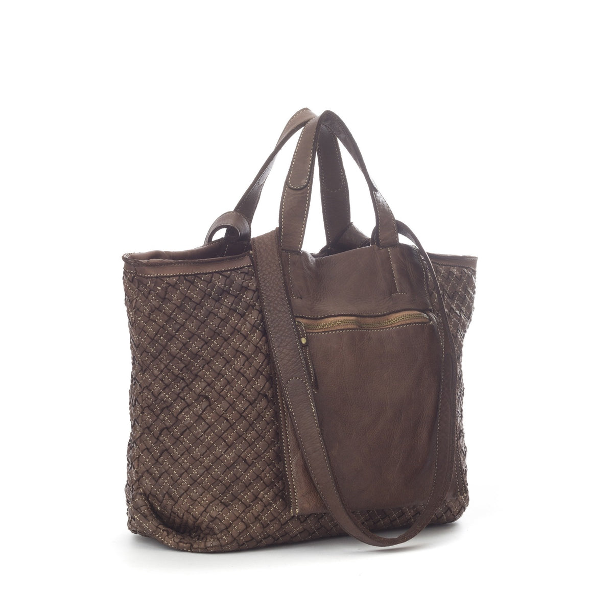 Q-Adelme Braided Calfskin Tote Bag — Handcrafted Elegance, Effortless Capacity
