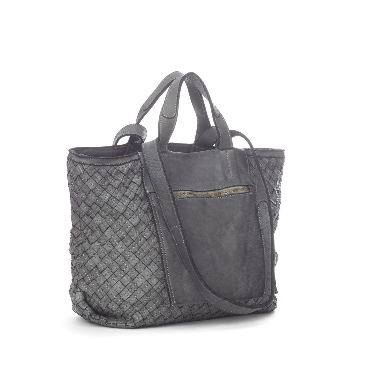 Q-Adelme Braided Calfskin Tote Bag — Handcrafted Elegance, Effortless Capacity