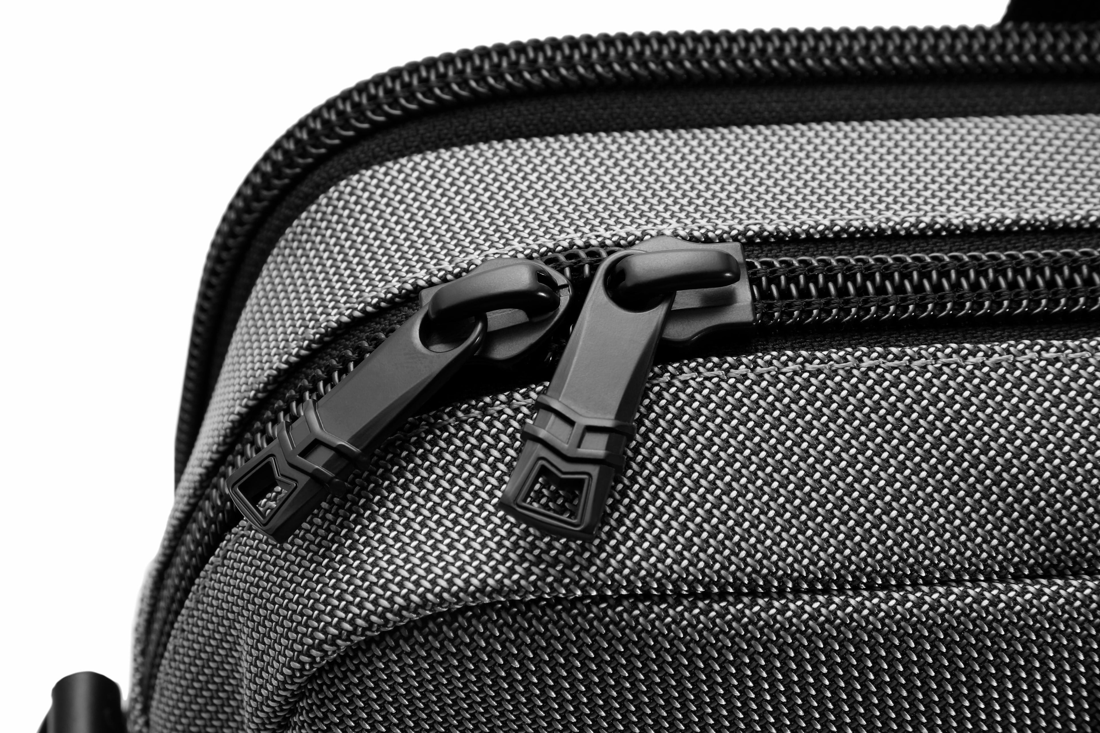 Q-ATTACHE Ballistic Nylon & Leather Briefcase – Laptop Compartment, Waterproof, Business Travel