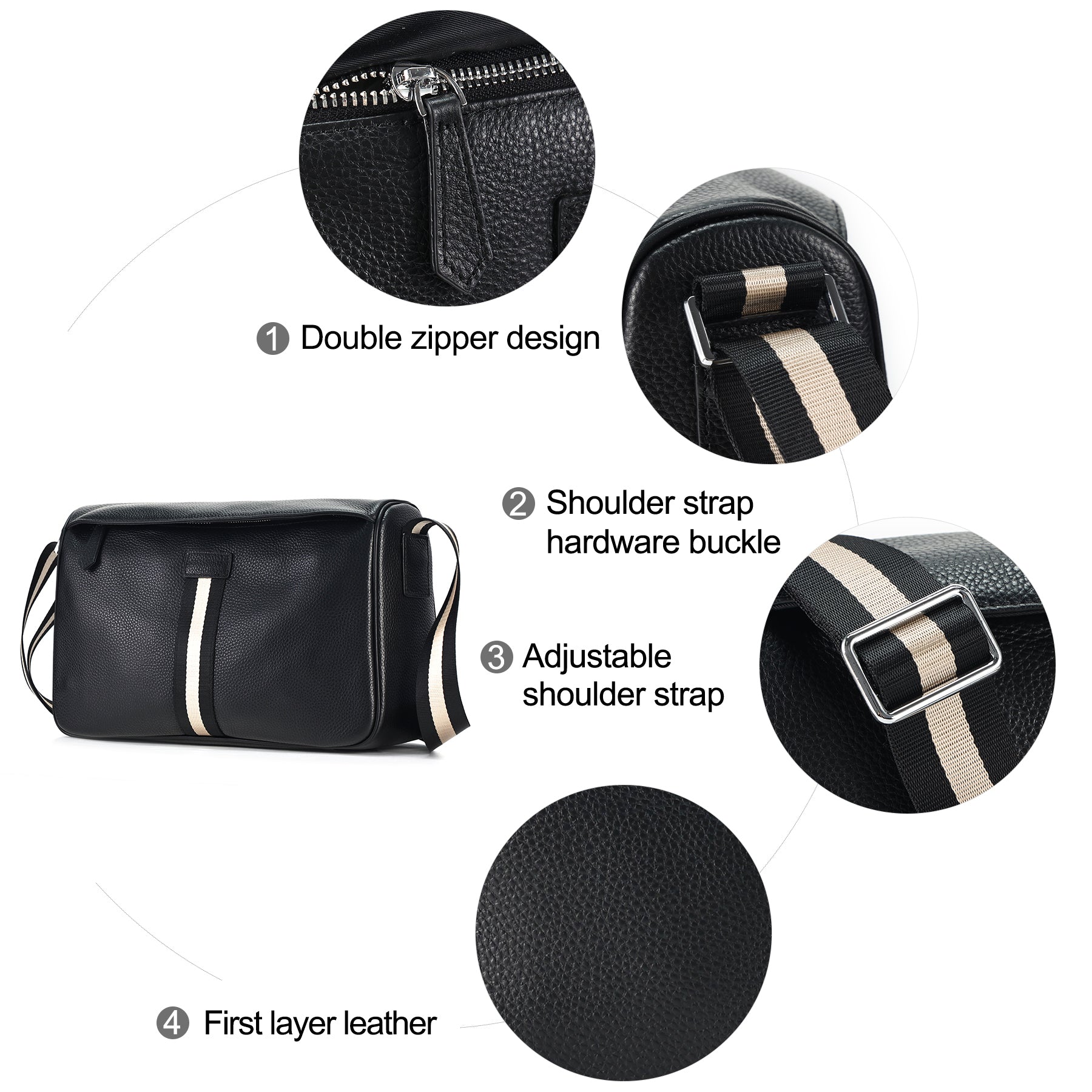 Q-ARIA Vintage Genuine Leather Crossbody Sling Bag – Unisex Messenger Bag