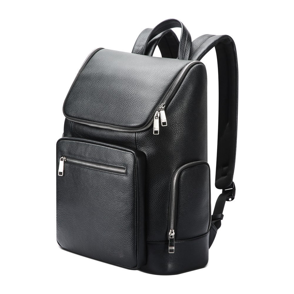 Q-ALFA-EAGLE Genuine Cowhide Leather Laptop Backpack – Large Capacity & Breathable Back Support