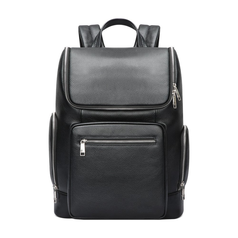 Q-ALFA-EAGLE Genuine Cowhide Leather Laptop Backpack – Large Capacity & Breathable Back Support