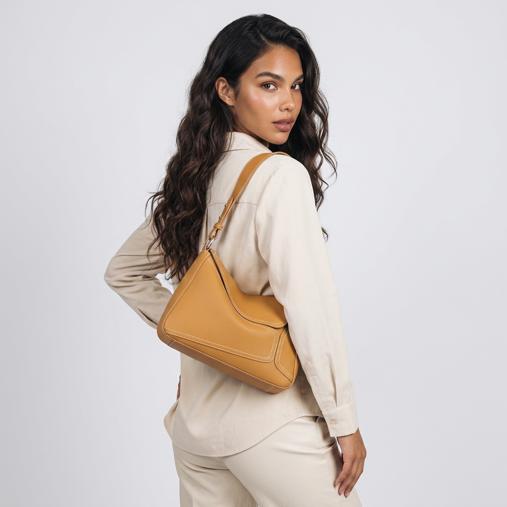 Q-AMARA Genuine Leather Handbag for Women – Dual Strap Shoulder & Crossbody Bag