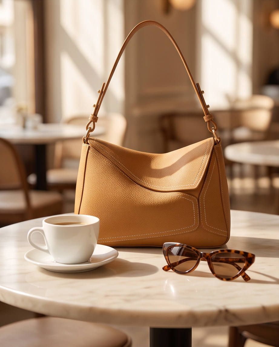 Q-AMARA Genuine Leather Handbag for Women – Dual Strap Shoulder & Crossbody Bag