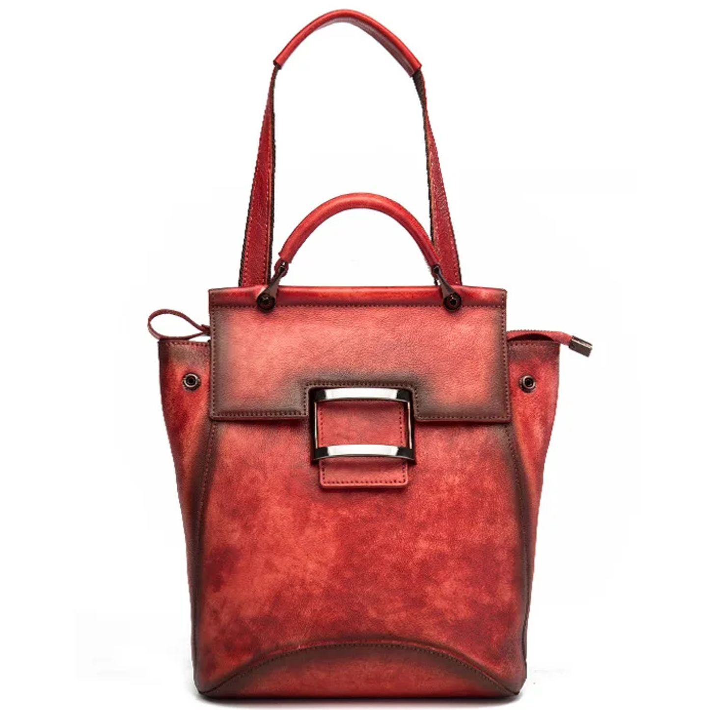 Q-ARIEL Retro Genuine Cowhide Leather Backpack for Women – Large Capacity Handmade