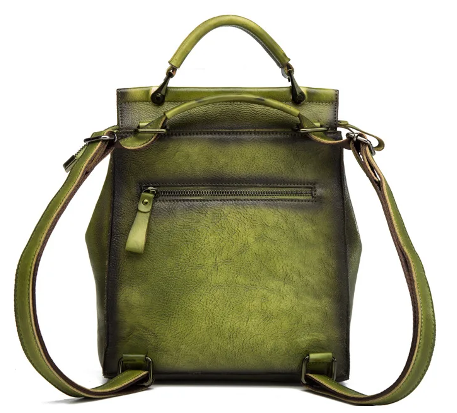 Q-ARIEL Retro Genuine Cowhide Leather Backpack for Women – Large Capacity Handmade