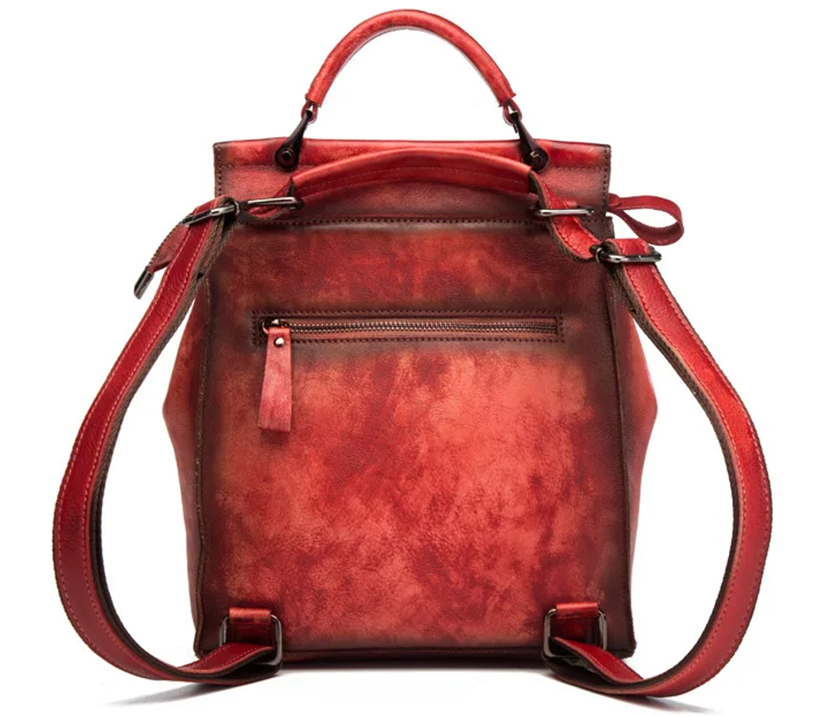 Q-ARIEL Retro Genuine Cowhide Leather Backpack for Women – Large Capacity Handmade