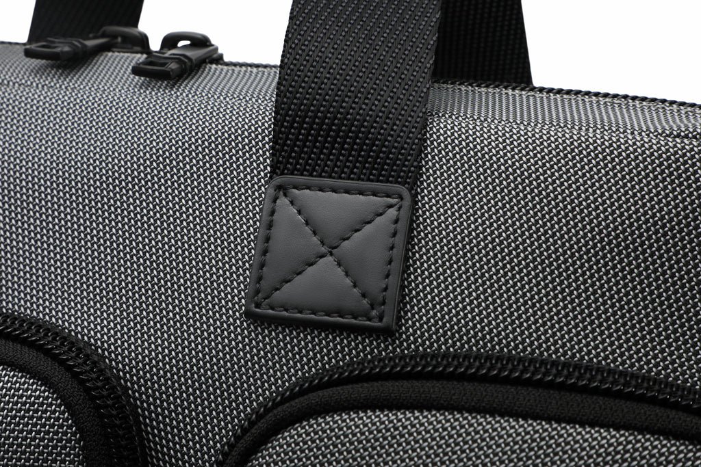 Q-ATTACHE Ballistic Nylon & Leather Briefcase – Laptop Compartment, Waterproof, Business Travel