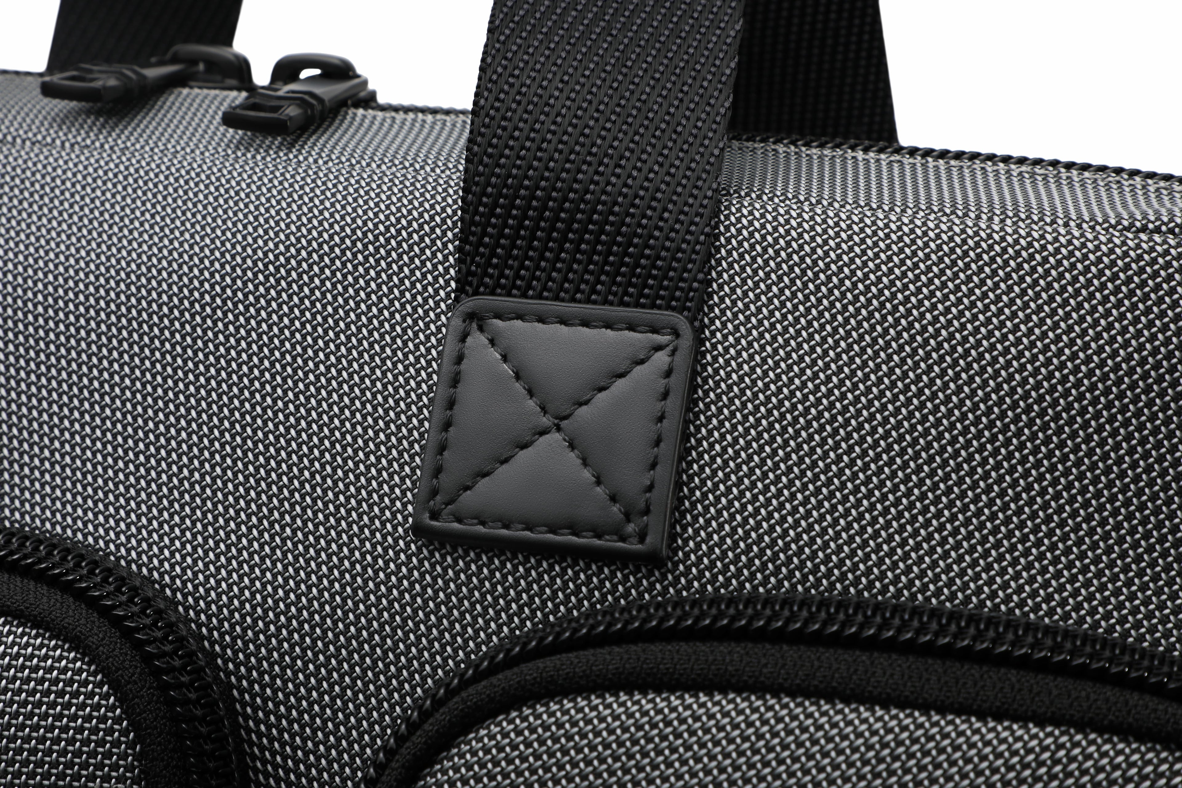Q-ATTACHE Ballistic Nylon & Leather Briefcase – Laptop Compartment, Waterproof, Business Travel