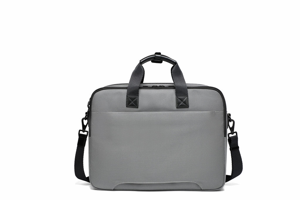 Q-ATTACHE Ballistic Nylon & Leather Briefcase – Laptop Compartment, Waterproof, Business Travel