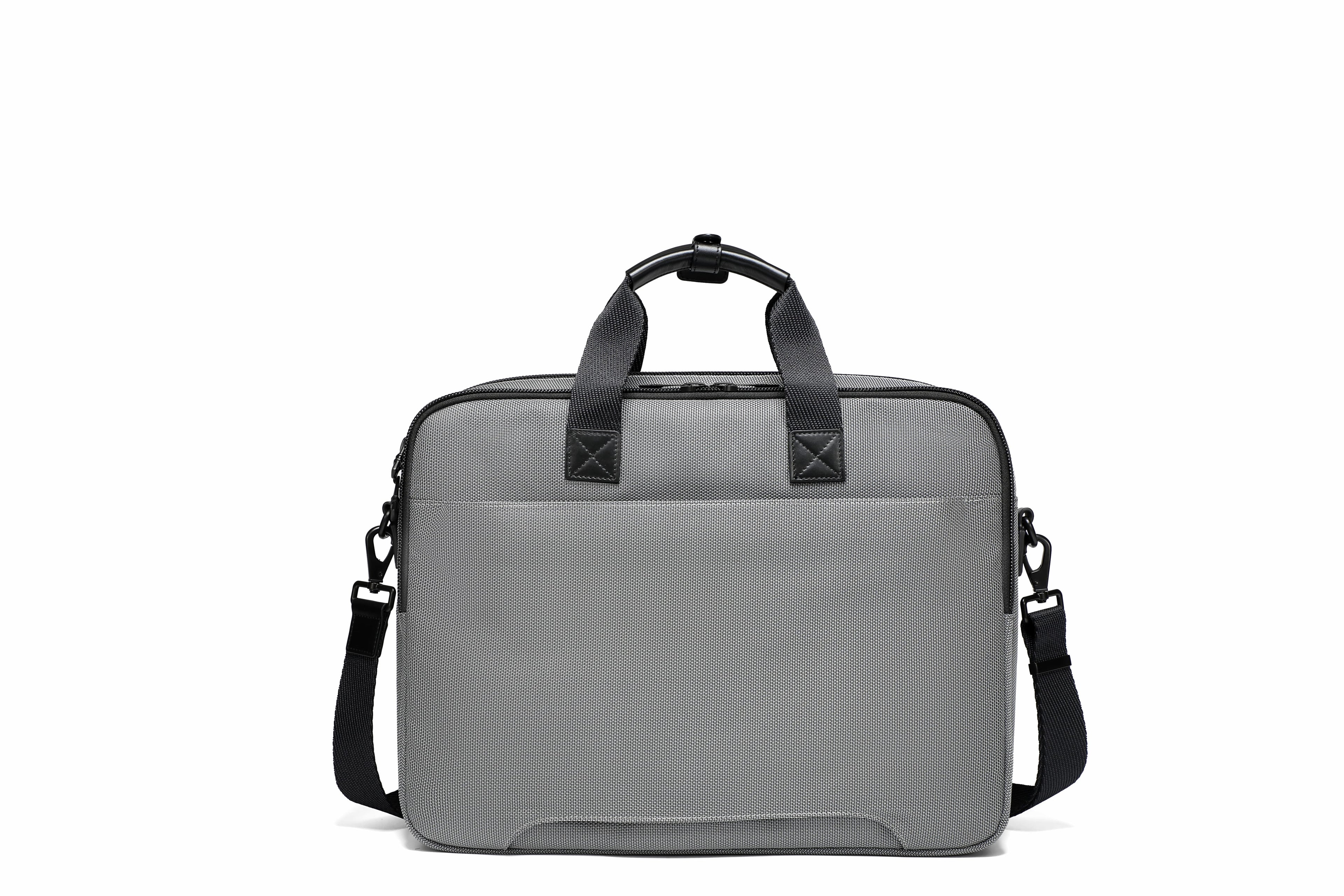 Q-ATTACHE Ballistic Nylon & Leather Briefcase – Laptop Compartment, Waterproof, Business Travel
