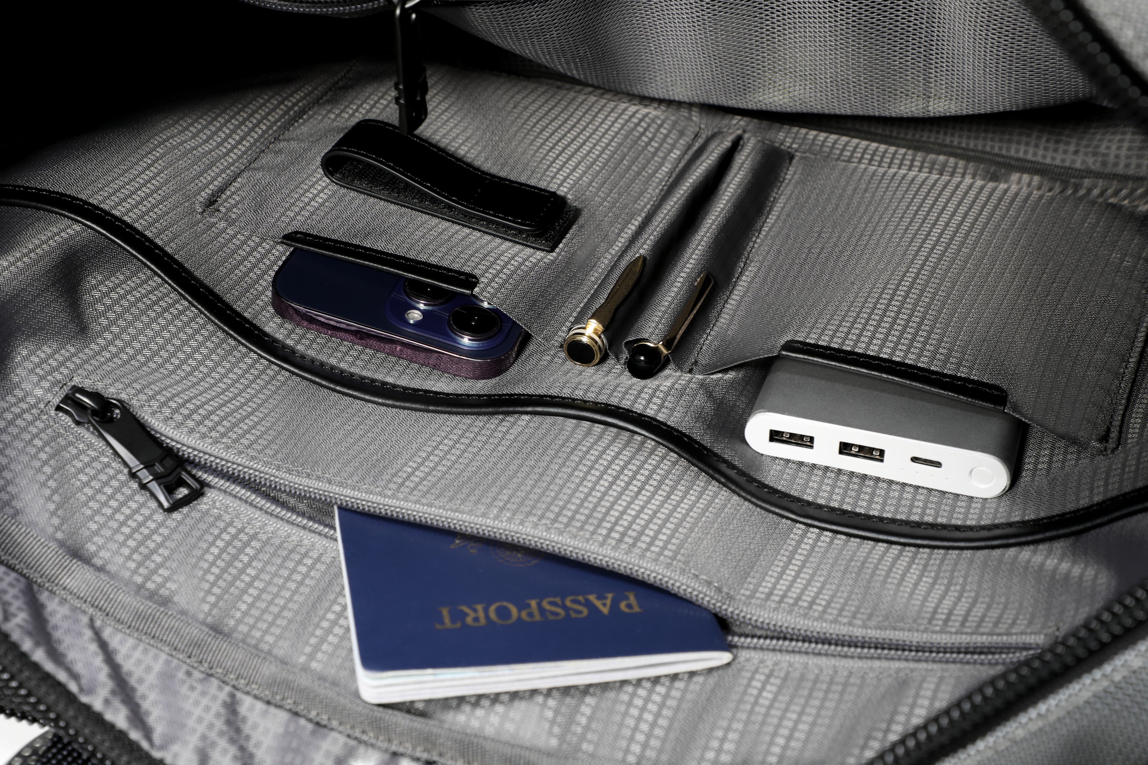 Q-ATTACHE Ballistic Nylon & Leather Briefcase – Laptop Compartment, Waterproof, Business Travel